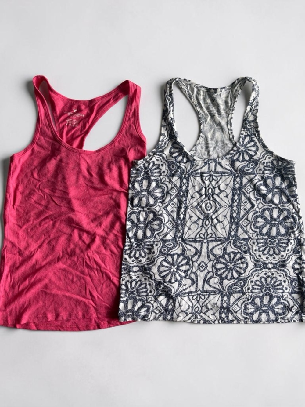 American Eagle Tank Bundle XS Racerback Tops Pink Floral Lot of 2